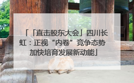 「直击股东大会」四川长虹：正视“内卷”竞争态势 加快培育发展新动能