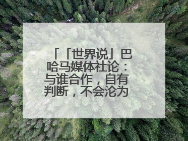 「世界说」巴哈马媒体社论：与谁合作，自有判断，不会沦为“权力游戏”