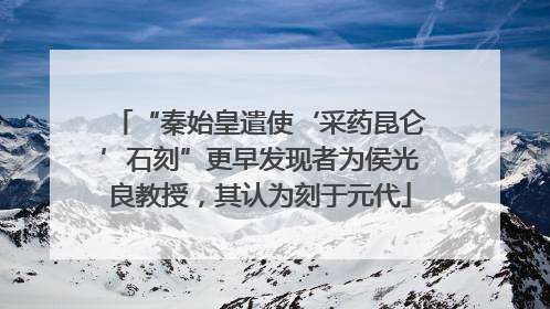 “秦始皇遣使‘采药昆仑’石刻”更早发现者为侯光良教授，其认为刻于元代