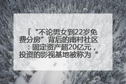 “不论男女到22岁免费分房”背后的南村社区：固定资产超20亿元，投资的影视基地被称为“山村好莱坞”