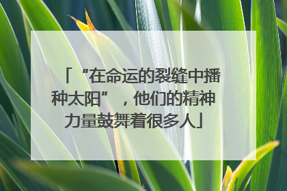 “在命运的裂缝中播种太阳”，他们的精神力量鼓舞着很多人