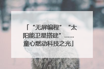“无屏编程”“太阳能卫星搭建”……童心燃动科技之光