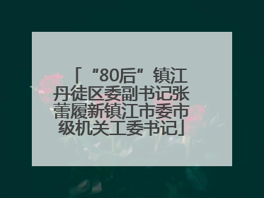 “80后”镇江丹徒区委副书记张蕾履新镇江市委市级机关工委书记