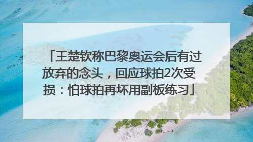 王楚钦称巴黎奥运会后有过放弃的念头，回应球拍2次受损：怕球拍再坏用副板练习