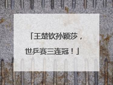 王楚钦孙颖莎，世乒赛三连冠！