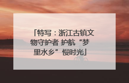 特写：浙江古镇文物守护者 护航“梦里水乡”慢时光