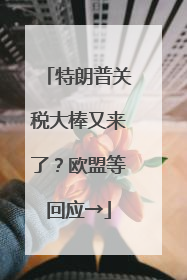 特朗普关税大棒又来了？欧盟等回应→