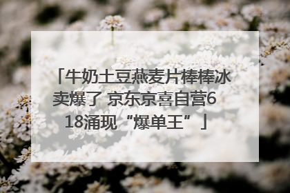 牛奶土豆燕麦片棒棒冰卖爆了 京东京喜自营618涌现“爆单王”