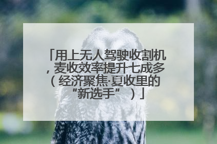 用上无人驾驶收割机，麦收效率提升七成多（经济聚焦·夏收里的“新选手”）