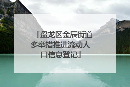 盘龙区金辰街道多举措推进流动人口信息登记
