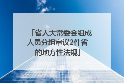 省人大常委会组成人员分组审议2件省的地方性法规
