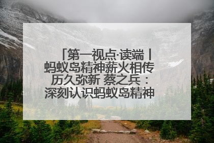 第一视点·读端丨蚂蚁岛精神薪火相传历久弥新 蔡之兵：深刻认识蚂蚁岛精神的“精气神”