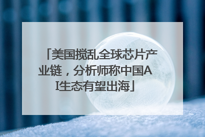 美国搅乱全球芯片产业链，分析师称中国AI生态有望出海