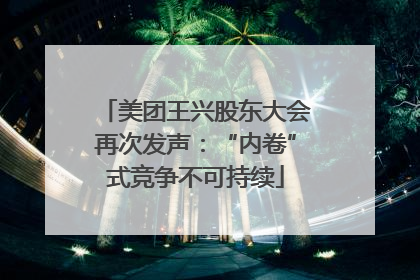 美团王兴股东大会再次发声：“内卷”式竞争不可持续