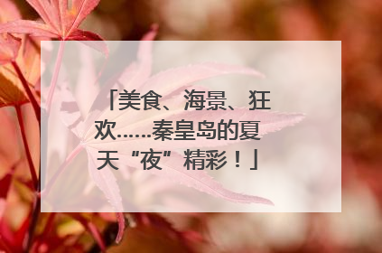 美食、海景、狂欢……秦皇岛的夏天“夜”精彩！