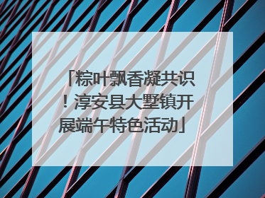 粽叶飘香凝共识！淳安县大墅镇开展端午特色活动