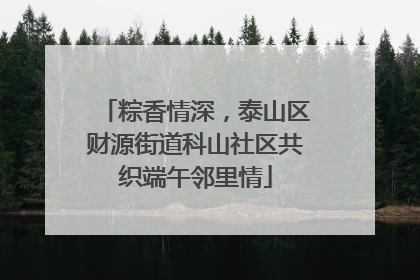 粽香情深，泰山区财源街道科山社区共织端午邻里情