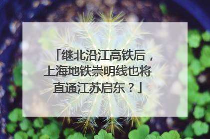 继北沿江高铁后，上海地铁崇明线也将直通江苏启东？