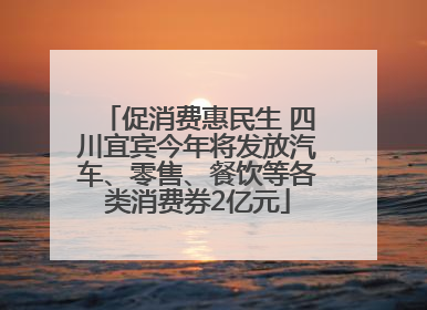 促消费惠民生 四川宜宾今年将发放汽车、零售、餐饮等各类消费券2亿元