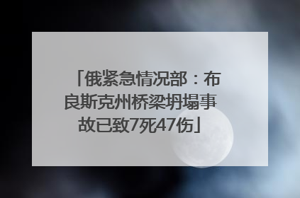 俄紧急情况部：布良斯克州桥梁坍塌事故已致7死47伤