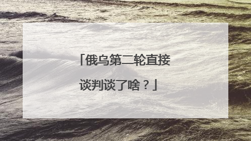 俄乌第二轮直接谈判谈了啥？
