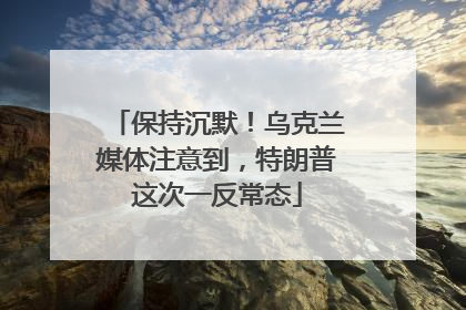 保持沉默！乌克兰媒体注意到，特朗普这次一反常态