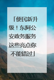 便民新升级！东阿公安政务服务这些亮点你不能错过