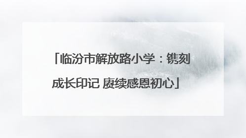 临汾市解放路小学：镌刻成长印记 赓续感恩初心