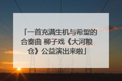 一首充满生机与希望的合奏曲 柳子戏《大河粮仓》公益演出来啦