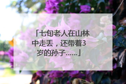 七旬老人在山林中走丢，还带着3岁的孙子……