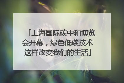 上海国际碳中和博览会开幕，绿色低碳技术这样改变我们的生活