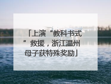 上演“教科书式”救援，浙江温州母子获特殊奖励