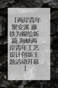 两岸青年聚安溪 藤铁为媒绘新篇 海峡两岸青年工艺设计创新主题活动开幕
