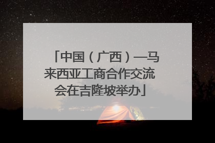 中国（广西）—马来西亚工商合作交流会在吉隆坡举办