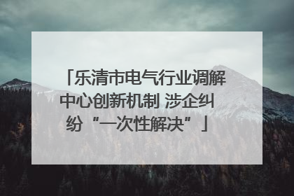 乐清市电气行业调解中心创新机制 涉企纠纷“一次性解决”