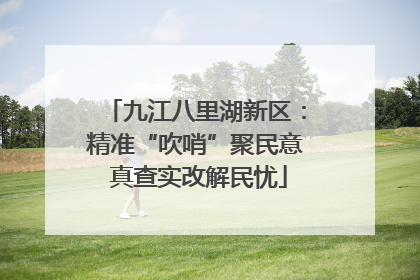 九江八里湖新区：精准“吹哨”聚民意 真查实改解民忧