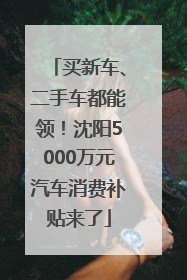 买新车、二手车都能领！沈阳5000万元汽车消费补贴来了