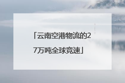 云南空港物流的27万吨全球竞速