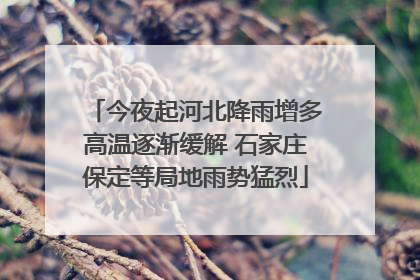 今夜起河北降雨增多高温逐渐缓解 石家庄保定等局地雨势猛烈