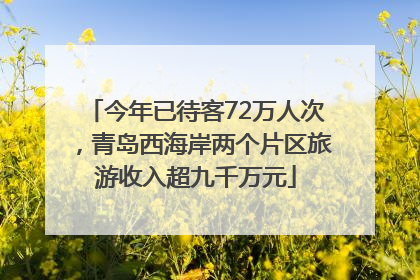 今年已待客72万人次，青岛西海岸两个片区旅游收入超九千万元