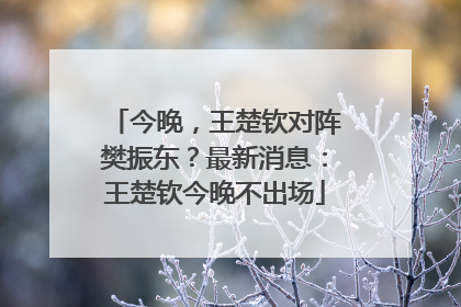 今晚，王楚钦对阵樊振东？最新消息：王楚钦今晚不出场