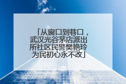 从窗口到巷口，武汉光谷茅店派出所社区民警樊艳玲为民初心永不改