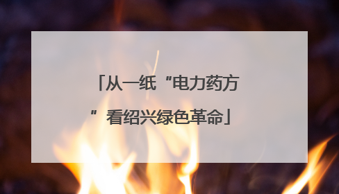从一纸“电力药方”看绍兴绿色革命