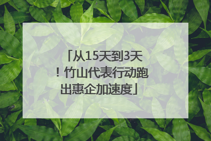 从15天到3天！竹山代表行动跑出惠企加速度