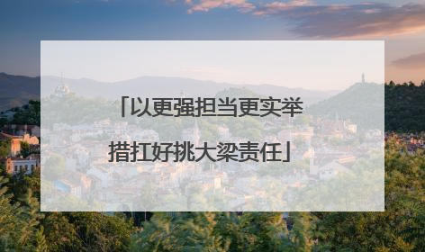 以更强担当更实举措扛好挑大梁责任