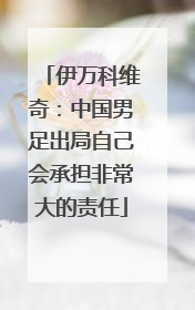 伊万科维奇：中国男足出局自己会承担非常大的责任