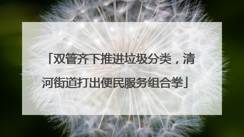 双管齐下推进垃圾分类，清河街道打出便民服务组合拳