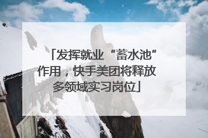 发挥就业“蓄水池”作用，快手美团将释放多领域实习岗位