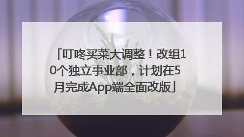 叮咚买菜大调整！改组10个独立事业部，计划在5月完成App端全面改版