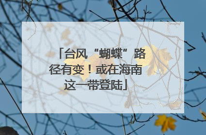 台风“蝴蝶”路径有变！或在海南这一带登陆